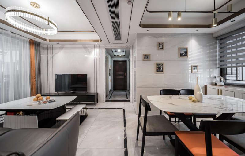 【實景】96㎡現代風，高級黑白灰+愛馬仕橙，酷！