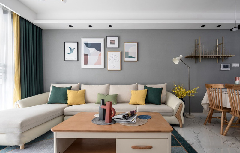 89㎡藍灰+北歐，小戶型空間不浪費1㎡！