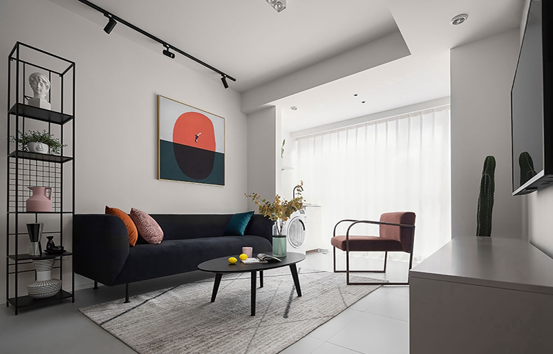 局部點綴橙色系軟裝，讓家有簡約的內涵！